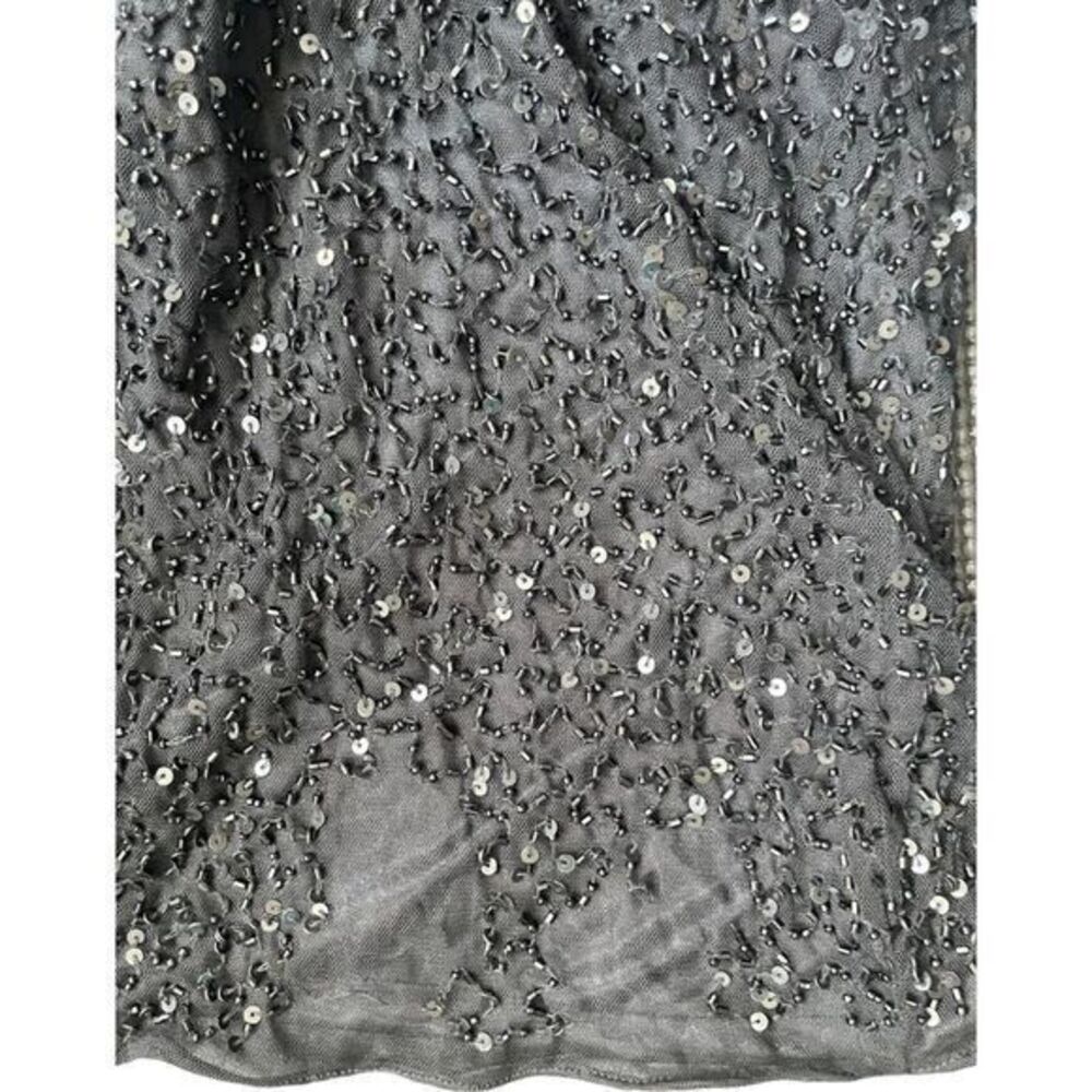 Mac Duggal 5615 Embellished Multi Color Floral High Neck Black Gown Size 4 - Picture 16 of 16